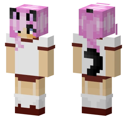 Pink Cat Girl Minecraft skin