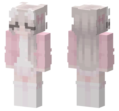 Pink Cat Girl Minecraft skin