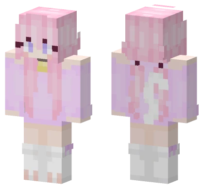 Pink Cat Girl Minecraft skin