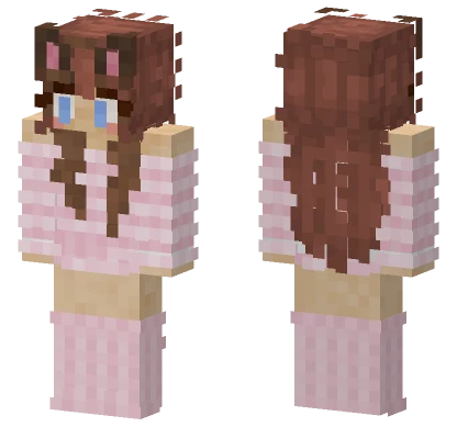 Pink Catgirl Minecraft skin