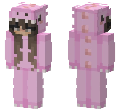 Pink Dino Girl Minecraft skin