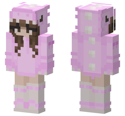 Pink Dino Girl Minecraft skin