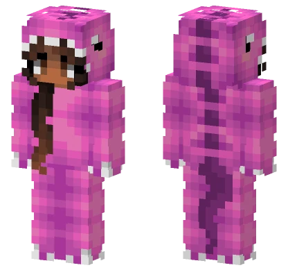 Pink Dino Onesie Girl Minecraft skin