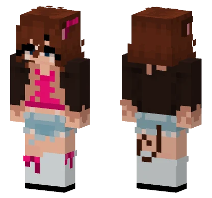 Pink Dress Girl Minecraft skin