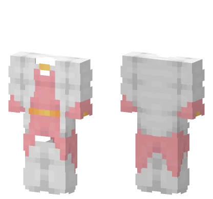 Pink Dress Gold White Coat Minecraft skin