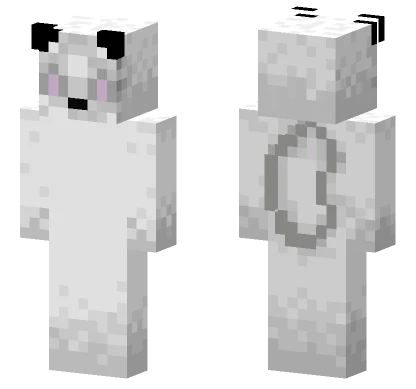 Pink Eyed White Grey Fox Minecraft skin