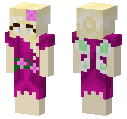 Pink Fairy One With Nature Minecraft skin