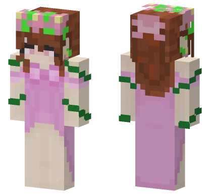 Pink Floral Dress Minecraft skin