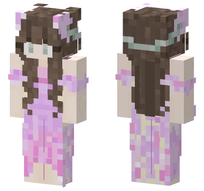 Pink Floral Dress Minecraft skin