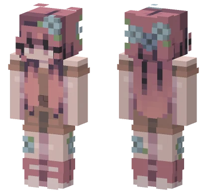 Pink Floral Outfit Minecraft skin