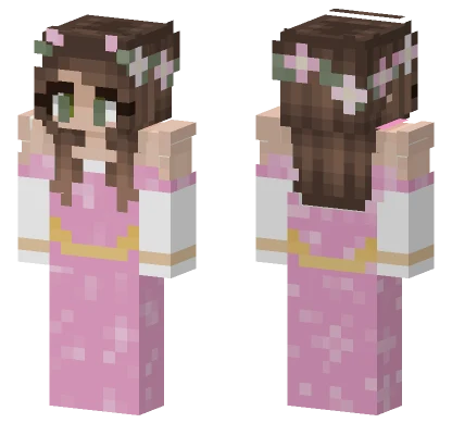 Pink Flower Princess Minecraft skin