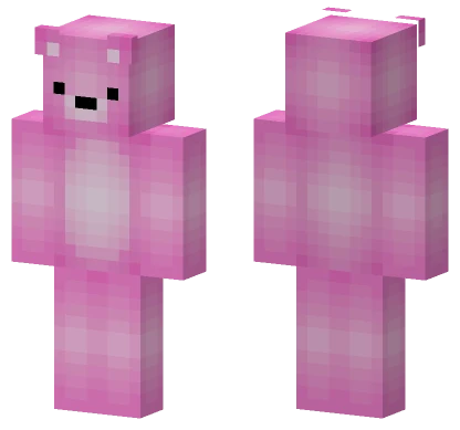 Pink Fluffy Bear Minecraft skin
