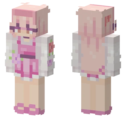 Pink Fox Girl Minecraft skin