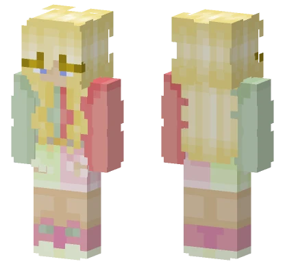 Pink Green Minecraft skin