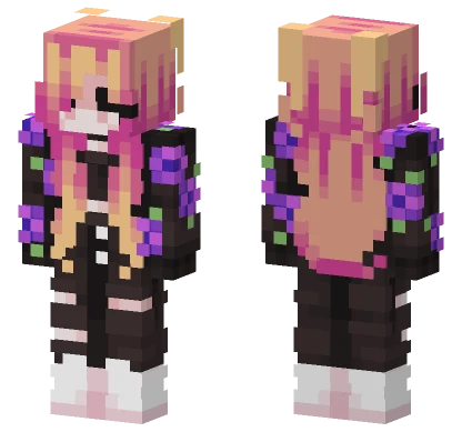 Pink Hair Anime Girl Minecraft skin