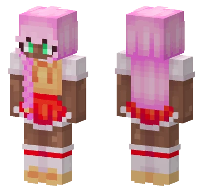 Pink Hair Girl Minecraft skin