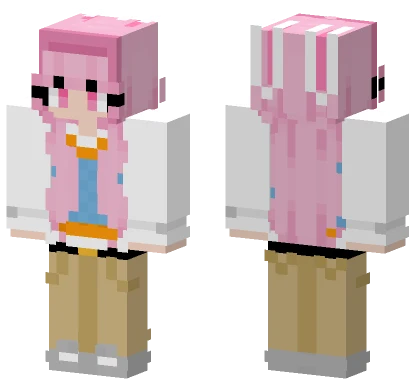 Pink Hair Girl Minecraft skin