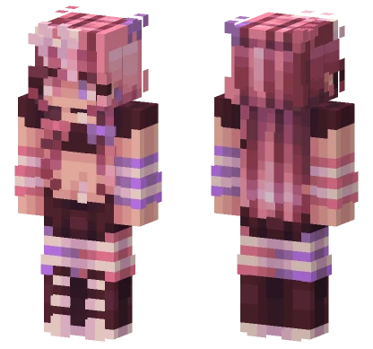 Pink Hair Girl Outfit Minecraft skin