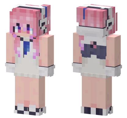 Pink Haired Anime Girl Minecraft skin