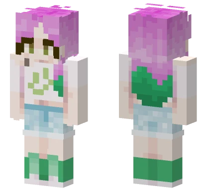 Pink Haired Girl Minecraft skin