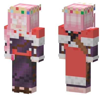 Pink Haired Girl Minecraft skin