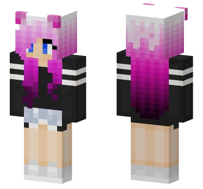 Pink Haired Girl Minecraft skin