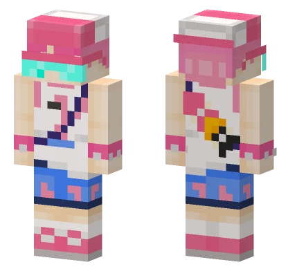 Pink Haired Girl Minecraft skin