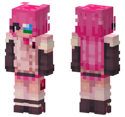 Pink Haired Girl Minecraft skin