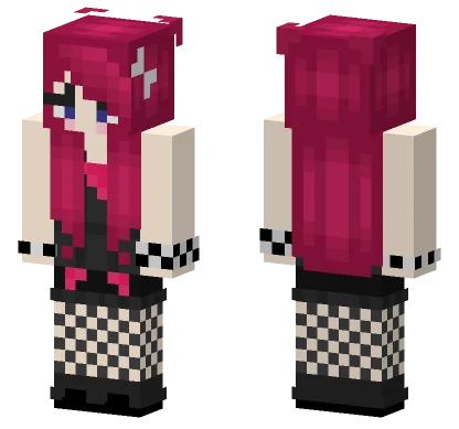 Pink Haired Girl Minecraft skin