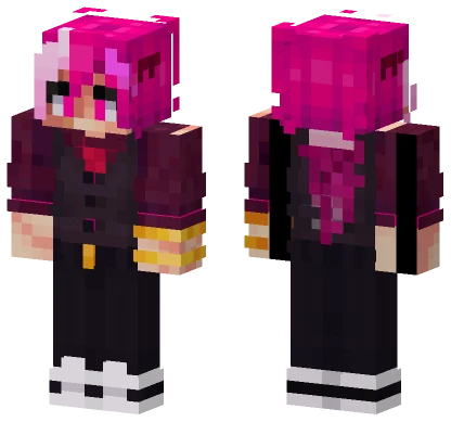 Pink Haired Girl Minecraft skin