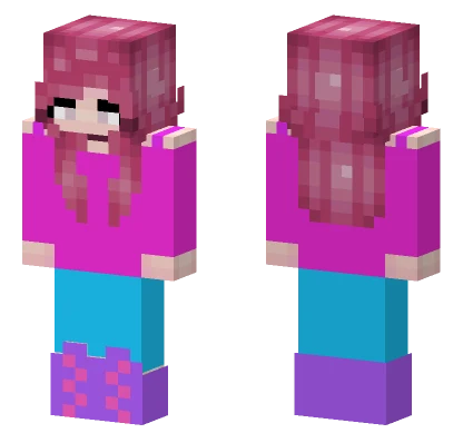 Pink Haired Girl Minecraft skin