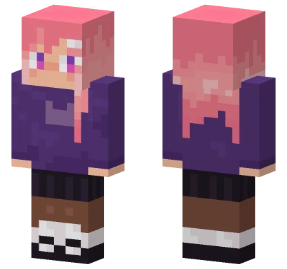 Pink Haired Girl Minecraft skin