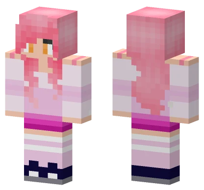 Pink Haired Girl Minecraft skin