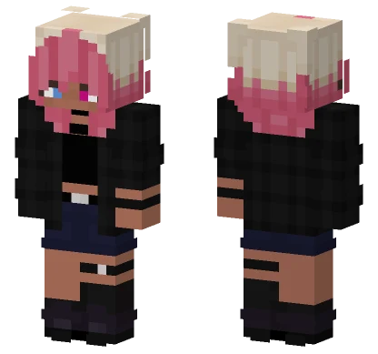 Pink Haired Girl Minecraft skin