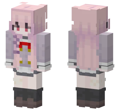 Pink Haired School Girl Minecraft skin