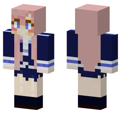 Pink Haired Schoolgirl Minecraft skin