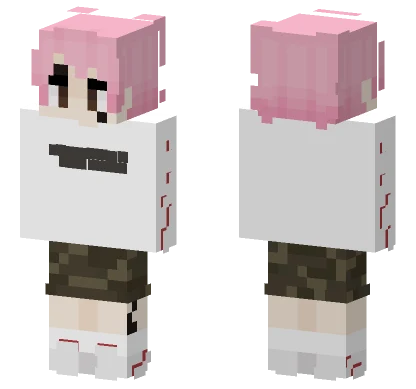 Pink Haired Schoolgirl Minecraft skin