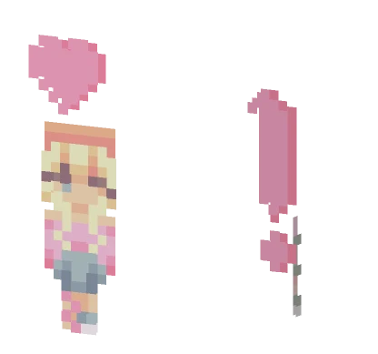 Pink Heart Reminder Minecraft skin