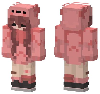 Pink Hoodie Girl Minecraft skin