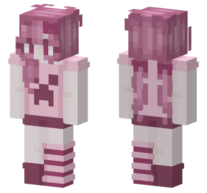 Pink Hoodie Girl Minecraft skin