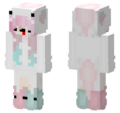 Pink Kawaii Bunny Girl Minecraft skin