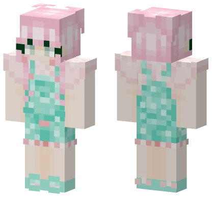 Pink Kawaii Cat Girl Minecraft skin