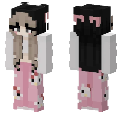 Pink Kitty Girl Minecraft skin