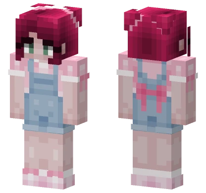 Pink Overalls Girl Minecraft skin