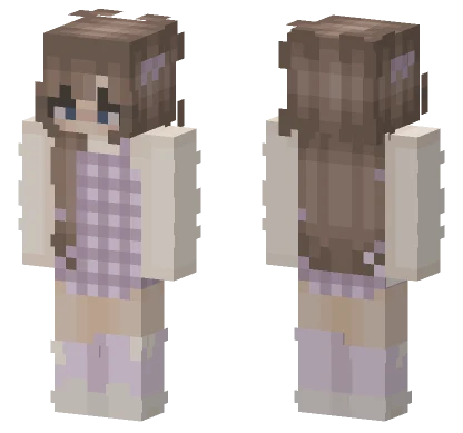 Pink Plaid Cute Girl Minecraft skin