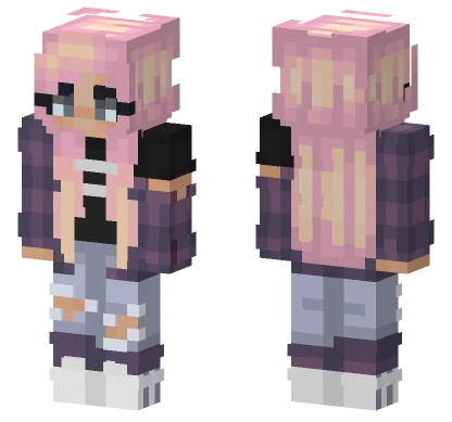 Pink Plaid Girl Minecraft skin