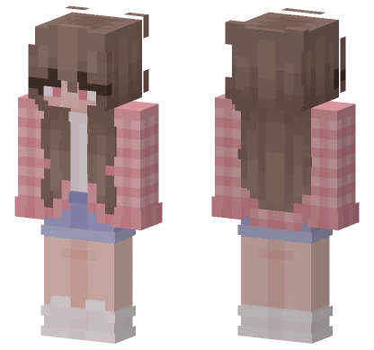 Pink Plaid Schoolgirl Minecraft skin