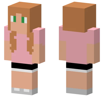 Pink Shirt Girl Minecraft skin