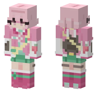 Pink Strawberry Dress Minecraft skin