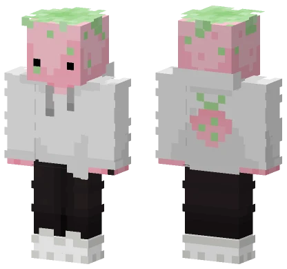 Pink Strawberry Hoodie Minecraft skin